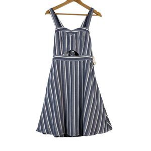 Altar'd State Blue White Stripe‎ Cut Out Cotton Dress Size Medium NEW
